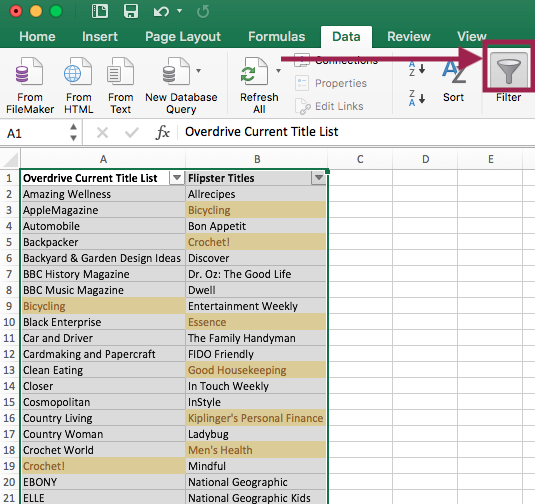 Filtering in Excel based on cell color