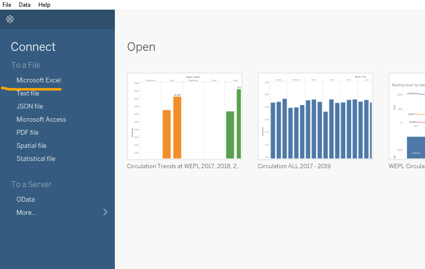 Connect data in Tableau