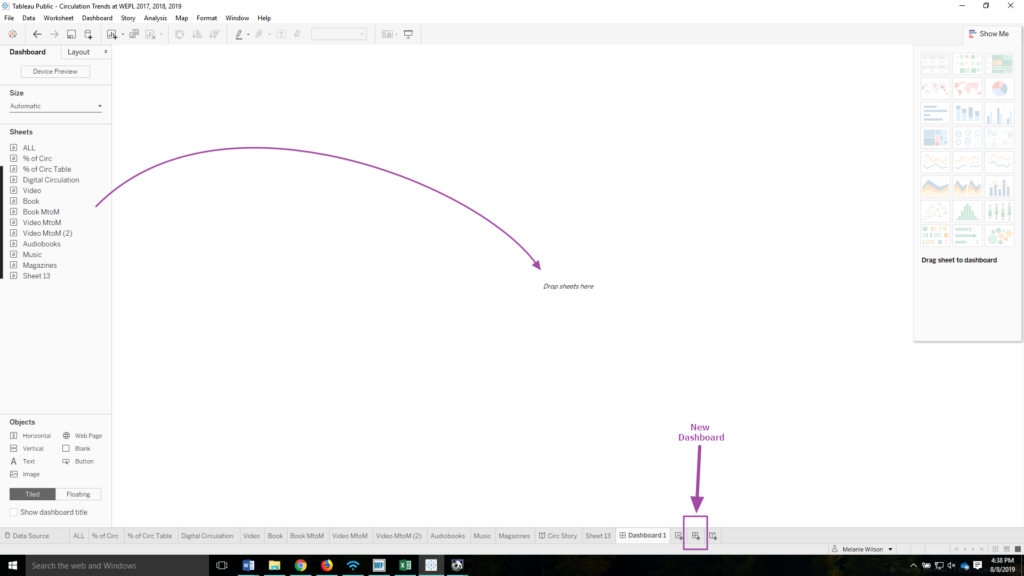 Creating a Dashboard