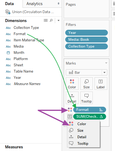 Changing Properties on the Marks Card